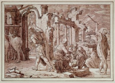 玛吉的崇拜水墨画 作者 扬·范·斯柯（Jan van Scorel）