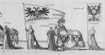 1559年皇帝查理五世葬礼游行的横幅 作者 Jan Van和Doetechum老年人