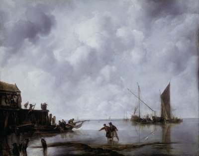 平静中的渔船 作者 Jan van de Capelle或Cappelle