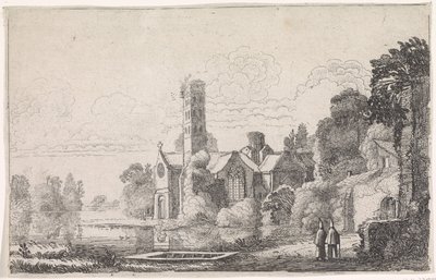 河流景观中修道院的两名僧侣
河流景观（系列标题） 作者 Willem Pietersz Buytewech (可能)
