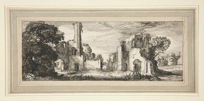 城堡废墟上的风景 作者 Jan van de Velde II