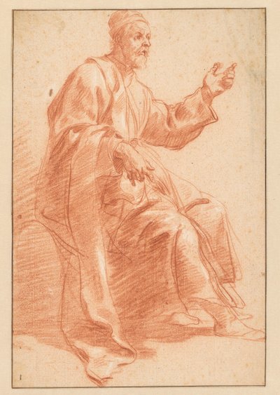 坐着的老人举起左手 作者 Gerrit Berckheyde（拒绝归属）