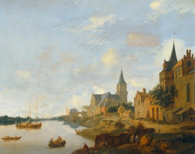 艾默瑞的莱茵河与圣马丁教堂... 作者 扬·范德 (Jan van der) 海登 (Heyden)
