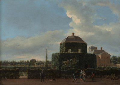 海牙的惠斯十博世及其从东方的正式花园景观。 1668-70。 作者 扬·范德·海登
