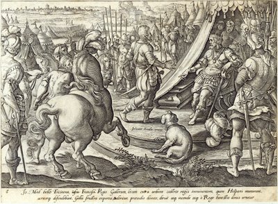 弗朗西斯一世之前的Giovanni de&39;Medici，来自“美第奇历史”的第6版，由Hendrick Goltzius（1558-1617）雕刻，第1583页 作者 扬·范德·斯特雷特