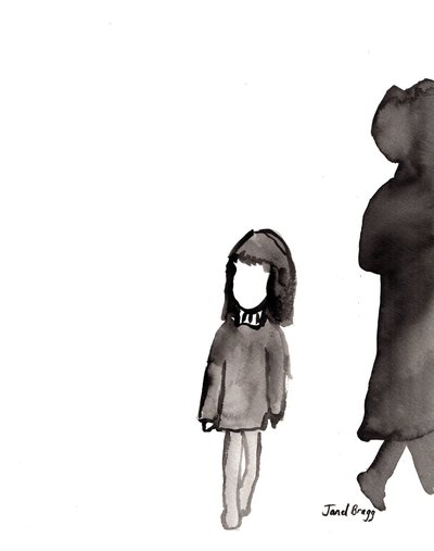 星期一女孩》，约 2017 年（纸本水墨） 作者 贾内尔·布拉格