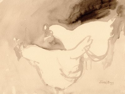 舒赫农场的小鸡》，约2019年（纸本水墨画） 作者 贾内尔·布拉格
