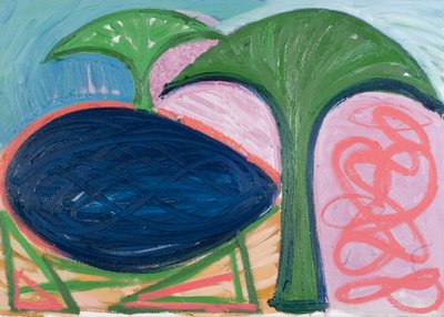 湖水和树木，2007年（布面油画 作者 珍妮特·麦肯齐