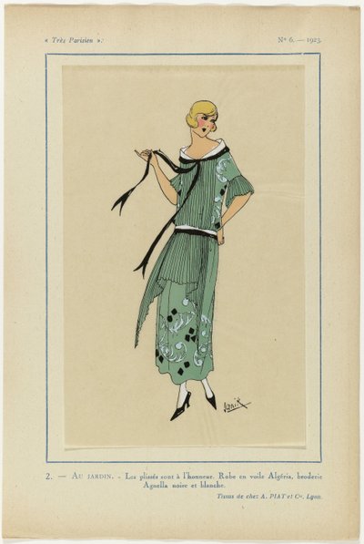 巴黎人》（Très Parisien），1923 年，第 6 期：2 - 在花园里/褶皱面料傲视群雄 作者 无名氏