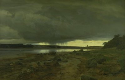 阴雨绵绵的风景。卡洛-维格，日德兰 作者 Janus La Cour