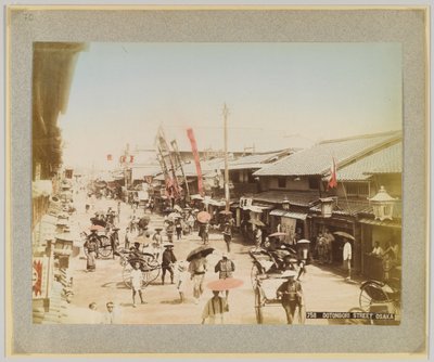 日本大阪道顿堀街(手绘黑白照片) 作者 日本摄影师