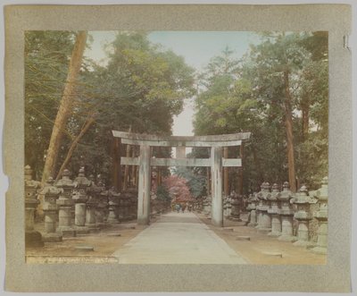 日本东京宇野公园的寺庙入口（手绘黑白照片 作者 日本摄影师