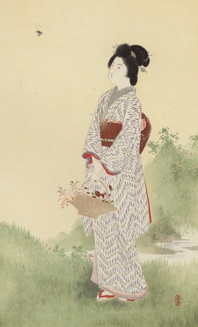 日本女孩（chromolitho） 作者 日本学校
