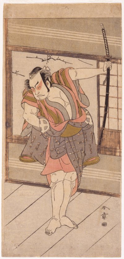 带剑的演员（木版画） 作者 日本学校