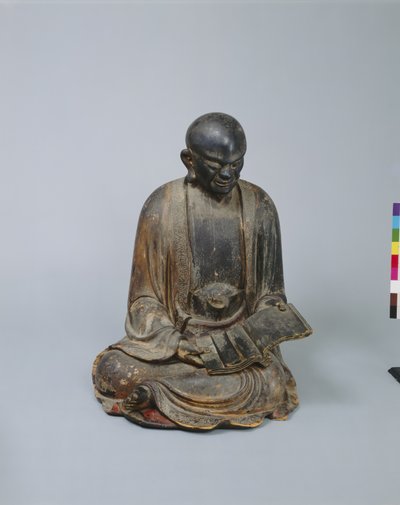 罗汉（圣人）：五百罗汉中的三个，约1687年至95年（木头，干漆和金色，有颜色（稍后应用）） 作者 日本学校
