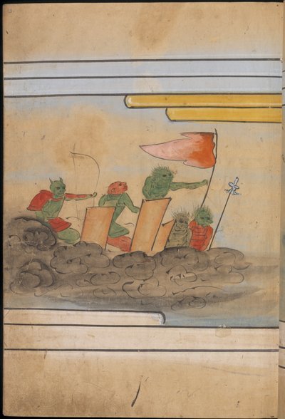 武装妖精，《大食馆》中的插图（纸本水墨彩色画） 作者 日本学校