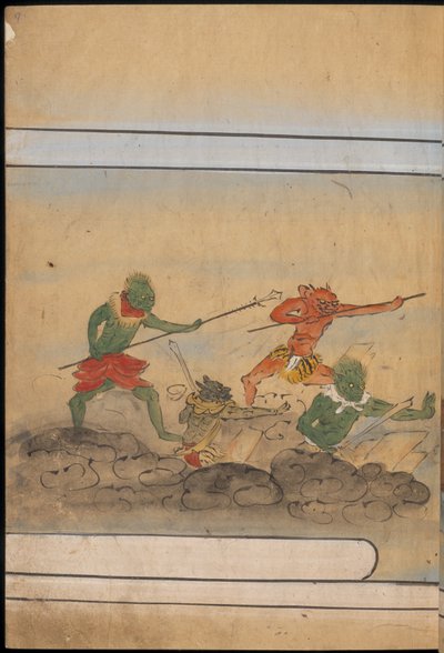 武装妖精，《大食馆》中的插图（纸本水墨彩色画） 作者 日本学校