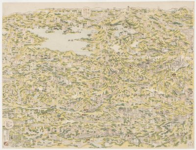 鸟瞰从江户到京都的Kiso高速公路，1819年 作者 日本学校