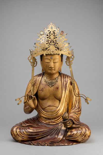 莲花菩萨观音（木质，镀金，漆器 作者 日本学校
