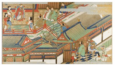 大和绘风格的中国宫廷场景 作者 日本学校