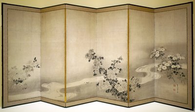 溪边菊（纸本水墨） 作者 日本学校