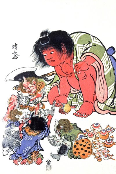 恶魔，19 世纪中叶（印刷品） 作者 日本学校