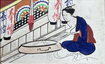 Ema（匾额）描绘了一个女人表达牛奶 作者 日本学校