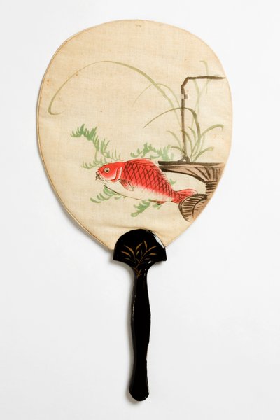 扇子，反面，约1890年-1950年（棉）。 作者 日本学校