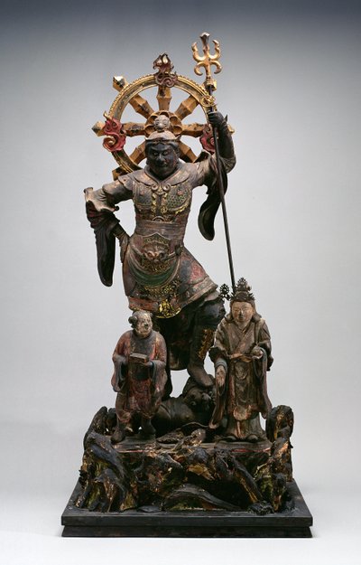 守护神的图，镰仓时代，12-14世纪（木头） 作者 日本学校