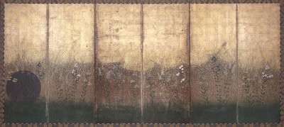 武藏平原之月（纸本彩金） 作者 日本学校