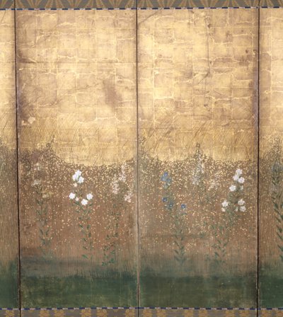 武藏原上的月亮（纸本彩色和金色） 作者 日本学校