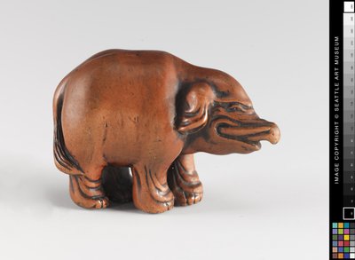 象大象一样的Netsuke，18-19世纪 作者 日本学校