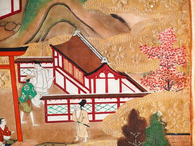 Osakazu Byobu - 日本八扇折叠屏风（绘画） 作者 日本学校