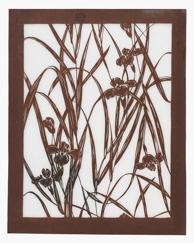 Paper stencil (katagami), late 19th century (Mulberry bark paper treated with persimmon juice and silk thread) 作者 日本学校