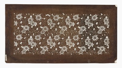 Paper stencil (katagami), late 19th century (Mulberry bark paper treated with persimmon juice) 作者 日本学校