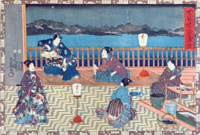 准备鱼（彩色木刻） 作者 日本学校