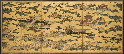 洛中洛外图》，17 世纪下半叶（纸本水墨、彩色和金箔
17世纪下半叶（纸本水墨、彩色、金色） 作者 日本学校
