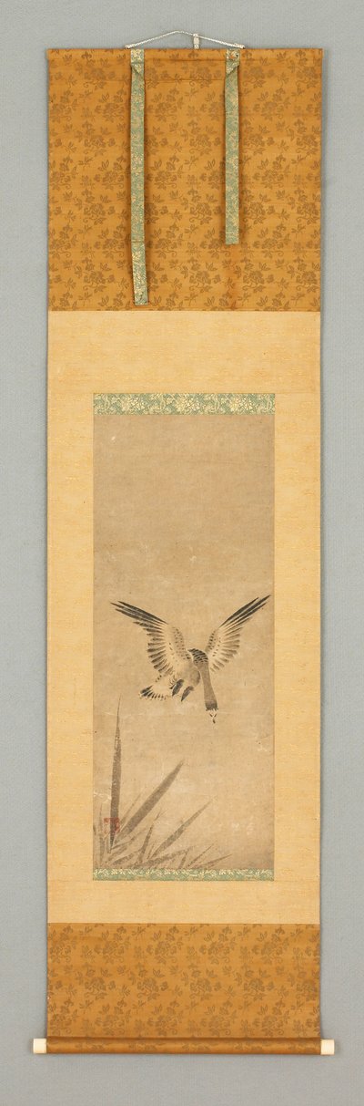 芦苇和大雁，15 世纪末 - 16 世纪初（纸上水墨，象牙） 作者 日本学校