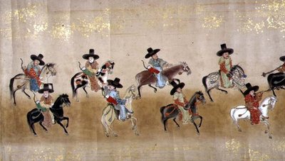 1651年德川家纲继位时在明治1年的第六次韩国驻日本大使馆，可能是狩野正信（1625-94）的作品（卷轴画）。 作者 日本学校