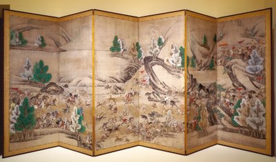 狩猎鞑靼（墨水、颜料、纸张） 作者 日本学校