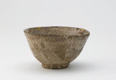 江户时代，17至18世纪晚期的hori-mishima风格的茶碗（带有长石釉的粗陶器） 作者 日本学校
