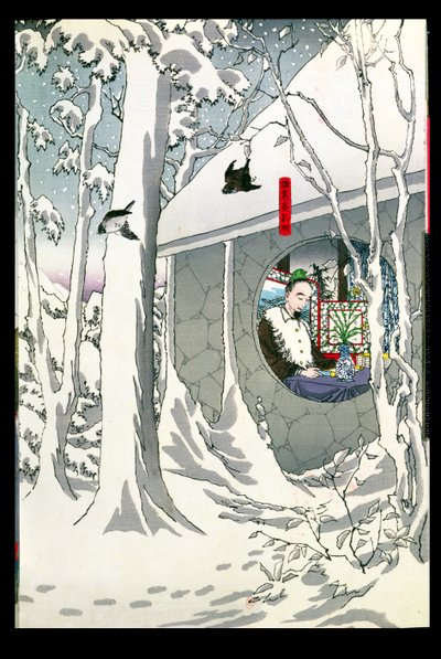 Komei皇帝（r.1847-67）退休（彩色木版画） 作者 日本学校