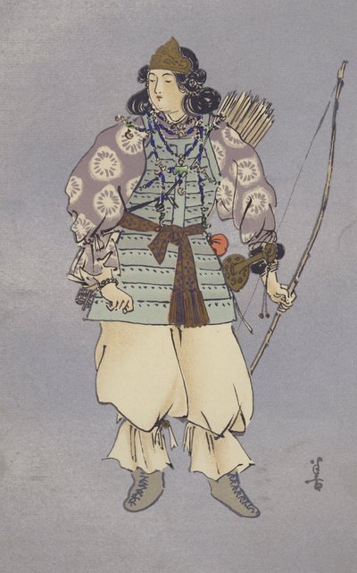 公元 200 年远征朝鲜的金吾皇后（chromolitho）。 作者 日本学校