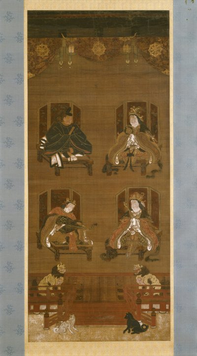 K？yasan寺庙群的四神，14世纪末，Nanbokuch？期间（1336-92），挂轴（墨水，颜色和金丝） 作者 日本学校