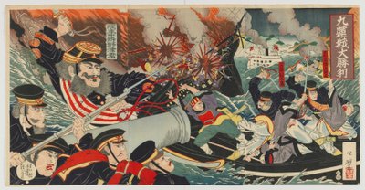 1894年明治时代Kiulian的伟大胜利（彩色木版画） 作者 日本学校