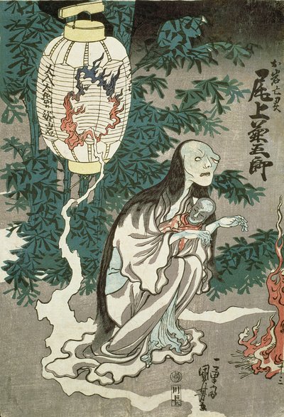 江户时代大岩形状的鬼魂灯笼 作者 日本学校