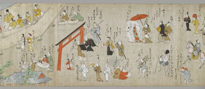 天神神社卷轴（一对中的一个）（细节），土佐学校，17世纪（墨水，颜色和gofun在纸上）（另见5846317） 作者 日本学校