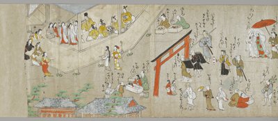 天神神社卷轴（一对中的一个）（细节），土佐学校，17世纪（墨水，颜色和gofun在纸上）（另见5846316） 作者 日本学校