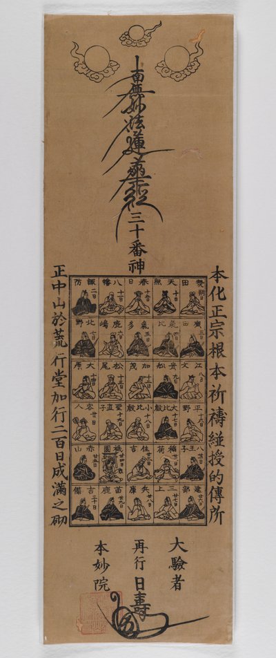 日莲教派的三十个神（木版画） 作者 日本学校