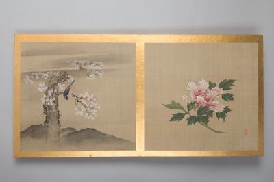 30 幅花鸟和风景画，18 世纪晚期（画册；丝绸） 作者 日本学校